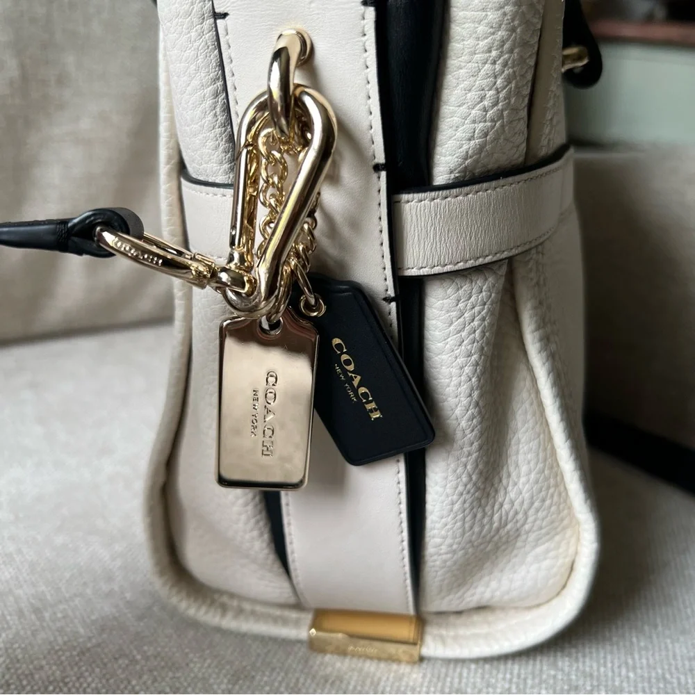 COACH Swagger 27 in Colorblock Light Gold Chalk Multi - Picture 5 of 16